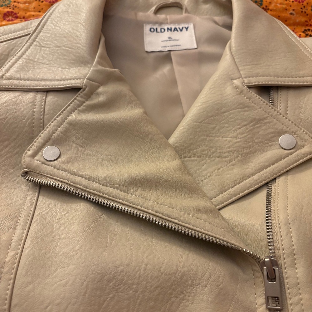 Faux leather moto jacket